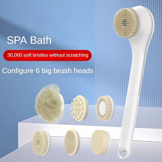 Essentya - Brosses de bain électriques Bath and Body Works Brosse exfoliante en silicone pour le corps Brosses exfoliantes étanches IPX7 Brosses à long manche pour le dos
